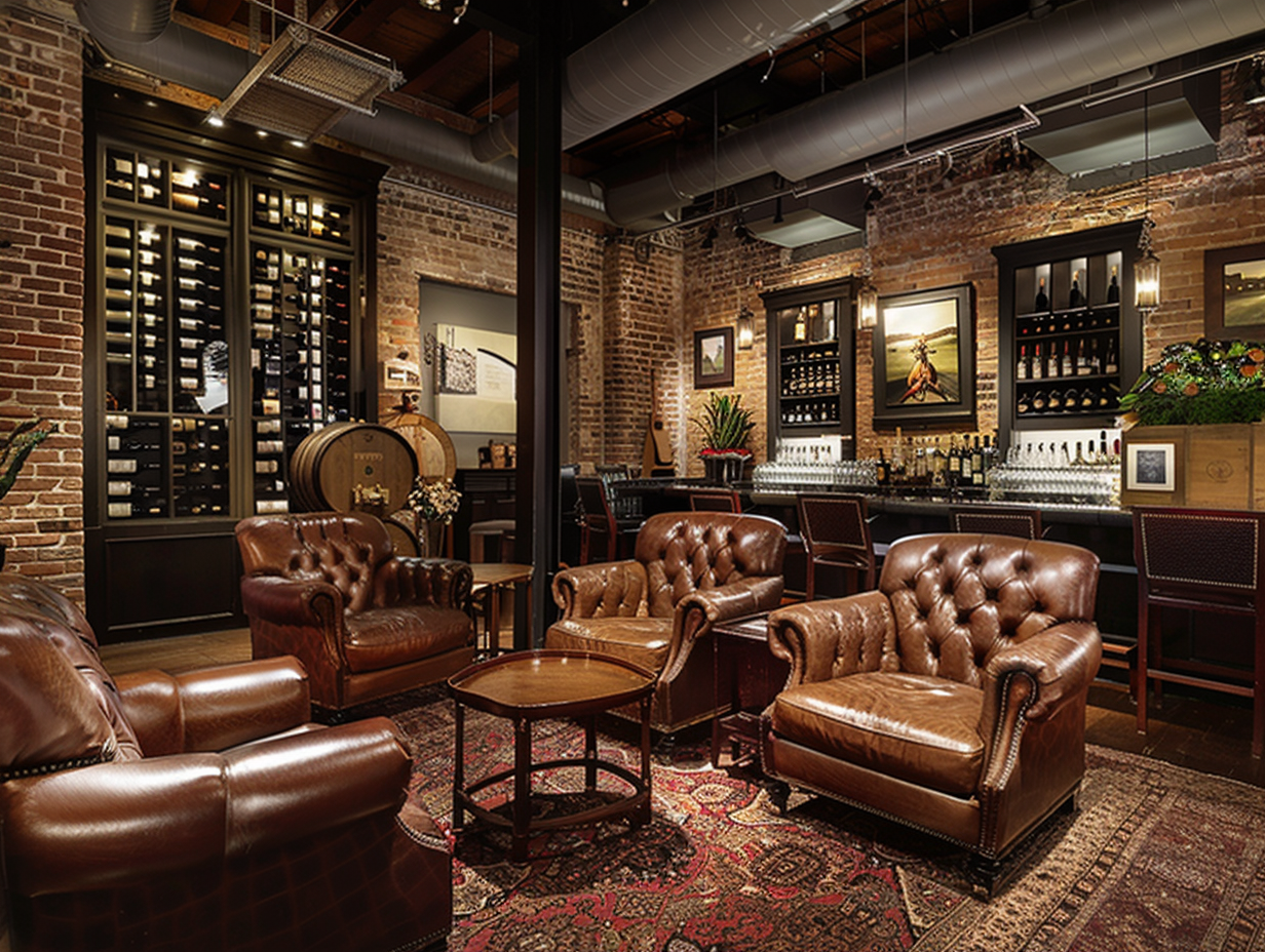 Lobby del hotel con decoracion rustica elegante