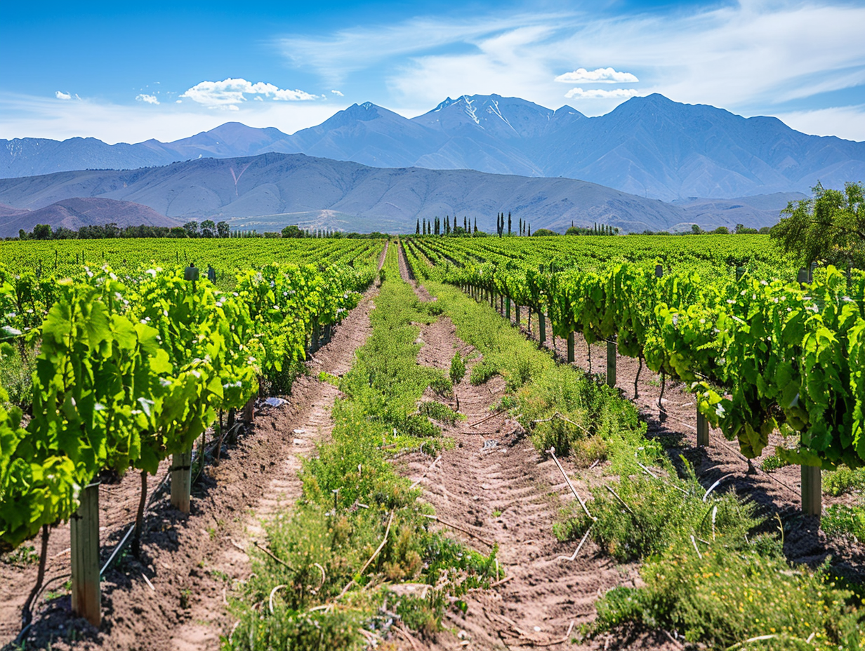 Vinedos al atardecer en Mendoza