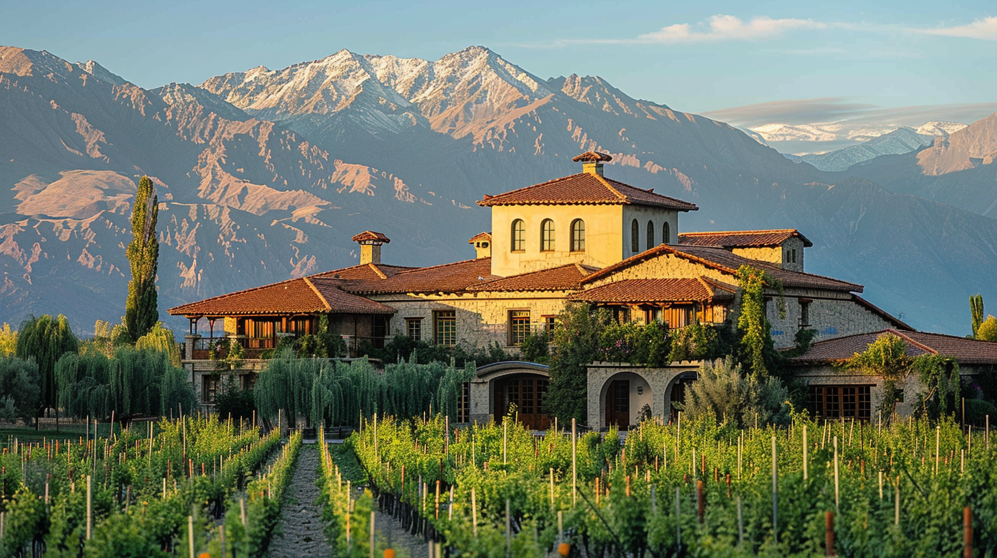 Hotel boutique con vinedos y vista a los Andes en Mendoza